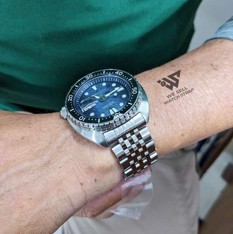 SOLID FLAT BEADS OF RICE BRACELET REPLACEMENT FOR SEIKO TURTLE 44MM (SRP777, SRPE03, SRPK01, SRPL81, ...)