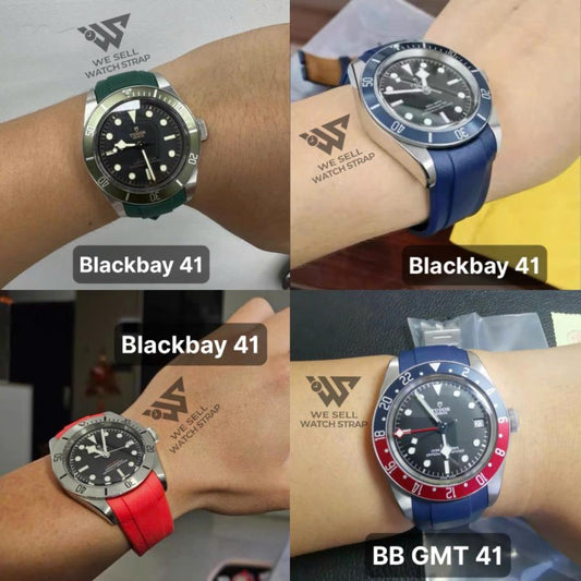 CURVED-END TPU RUBBER STRAP FOR TUDOR BLACKBAY41 22MM