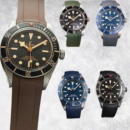 CURVED-END FKM RUBBER STRAP FOR TUDOR BB58 39MM