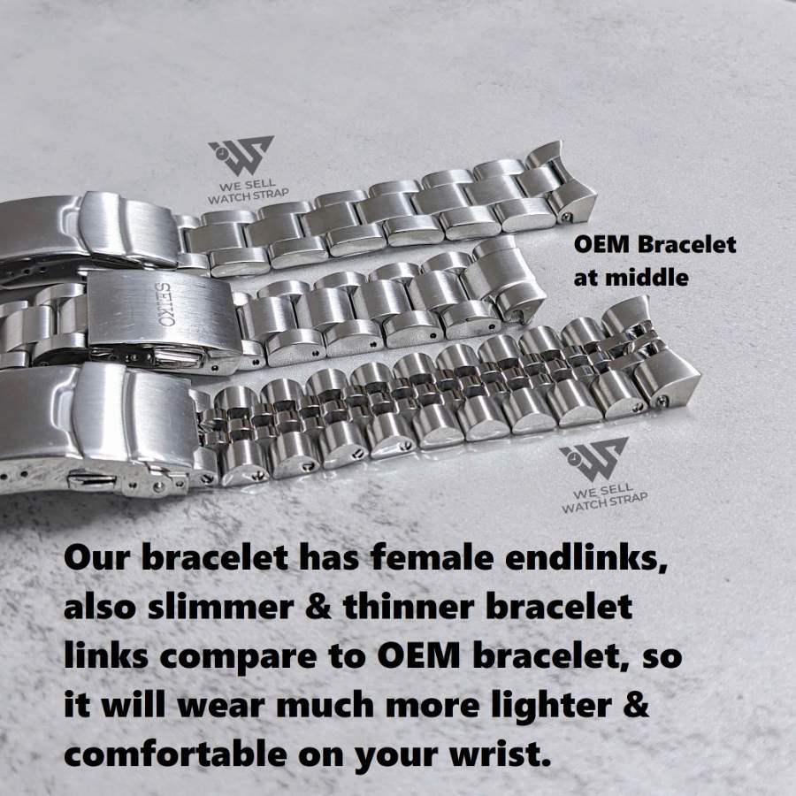 SOLID BRACELET REPLACEMENT FOR SEIKO SPEEDTIMER 41MM (SSC911, SSC935, SSC947, ...)