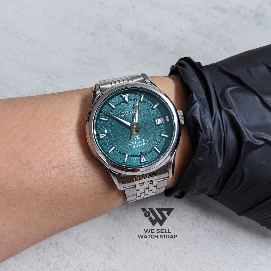 seiko-alpinist-laurel-mythic-forest-on-flat-beads-of-rice-bracelet