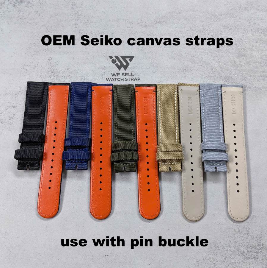 OEM SEIKO CANVAS STRAPS 20MM (USE WITH PIN BUCKLE)