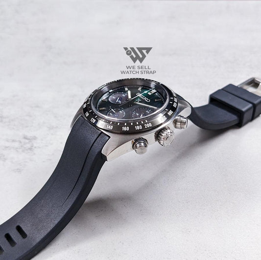 CURVED-END TPU RUBBER STRAP FOR SEIKO SPEEDTIMER 39MM
