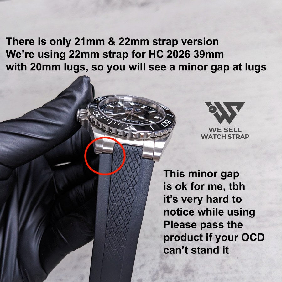 SOLID ENDLINKS RUBBER STRAP SET FOR HYDROCONQUEST V3 2026 39MM 42MM